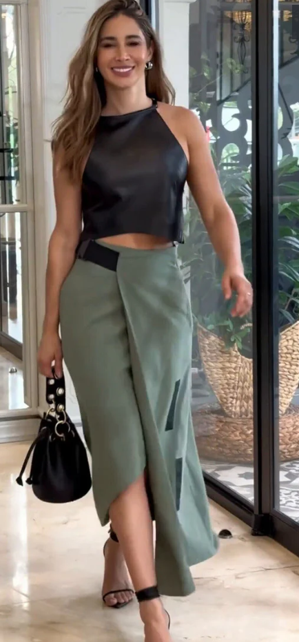 Modern Set - Cropped Top and Asymmetric Midi Skirt