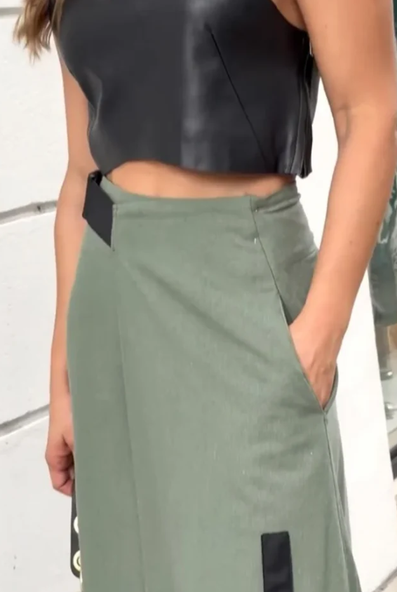 Modern Set - Cropped Top and Asymmetric Midi Skirt